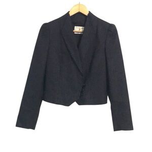 Vintage Plum Tree wool blend pinstripe cropped blazer jacket size 9/10